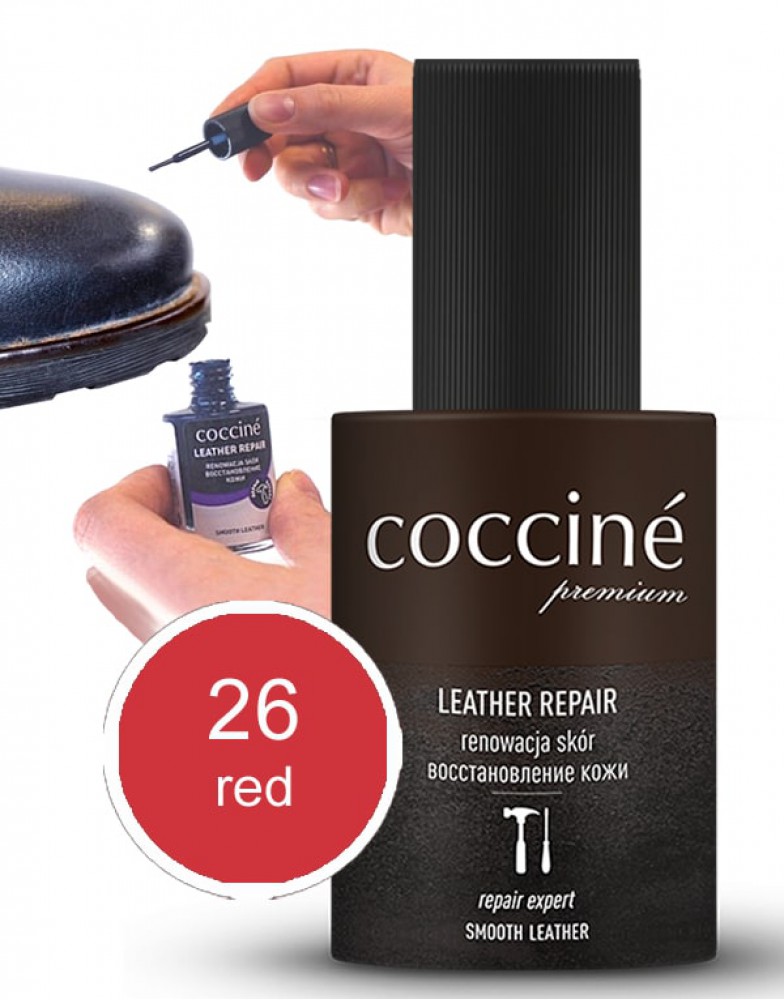 Renoveeriv punane nahavärv naturaalsele ja kunstnahale - Coccine Leather Repair (red), 10 ml